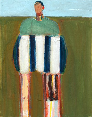 Small Figure(s) #412, 14"x11",  oil on canvas, framed, $1300
