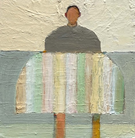 Small Figure #457, 9"x9", oil on panel, unframed, $800