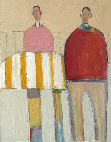 Small Figures #463, 14"x11", oil on panel, framed, $1,300