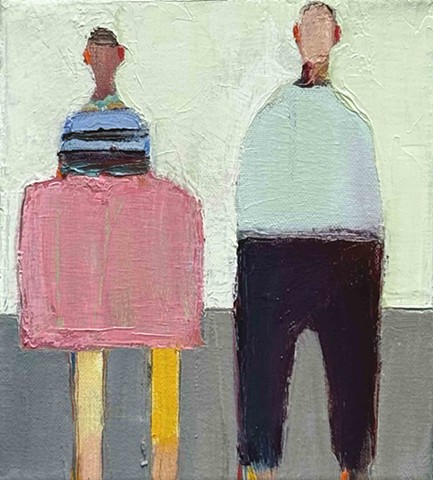 Small Figures #383, 8"x8", oil on canvas, framed, $660