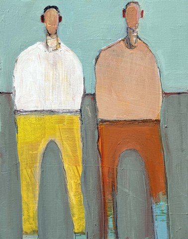 Small Figures #468, 14"x11", oil on panel, framed, $1,300