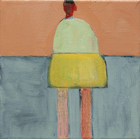 Small Figure(s) #373, 8"x8", oil on canvas, framed, $660