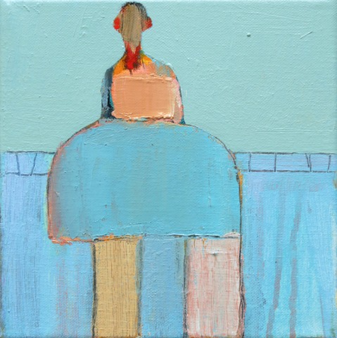 Small Figure(s) #378, 8"x8", oil on canvas, framed, $660