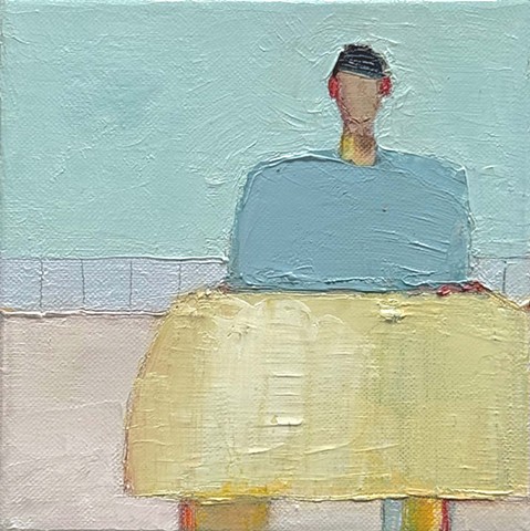 Small Figure #434, 8"x8", oil on canvas, framed,  SOLD