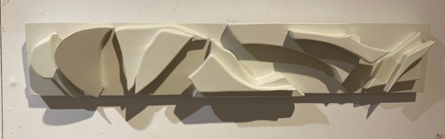 Wall sculpture in white, unframed