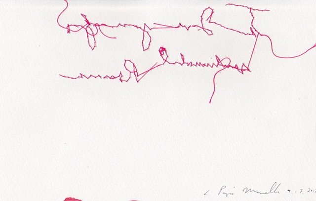 I Love you for sentimental Reasons, back, 2012. Embroidery on paper, 5"x8".