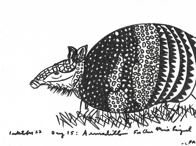 Inktober Day 15: Armadillo
