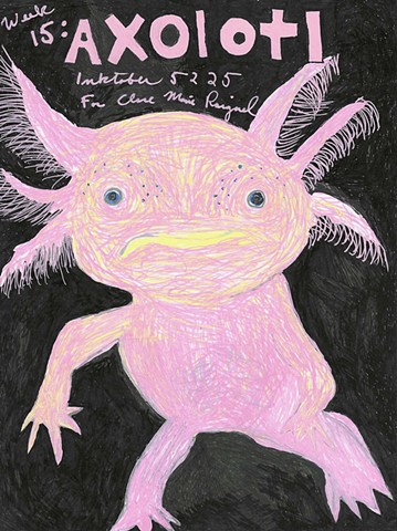 Inktober, Week 15: Axolotl 