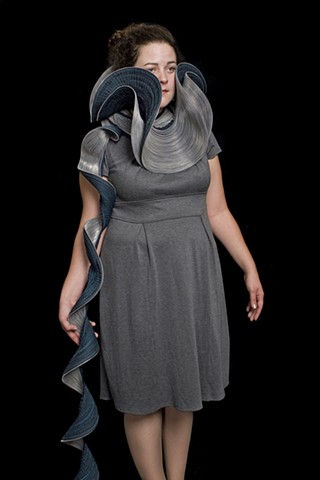 Armor, 2008. Machine-sewn zippers modeled by the artist, dimensions variable.