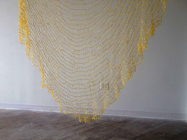 Golden, 2014. Crocheted ribbon, dimensions variable.