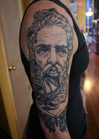 poseidon tattoo by dave wah at stay humble tattoo company in baltimore maryland
