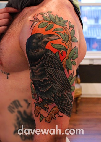 raven tattoo by dave wah at stay humble tattoo company in baltimore maryland the best tattoo shop in baltimore maryland