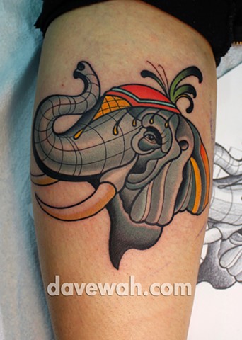 elephant tattoo by dave wah at stay humble tattoo company in baltimore maryland the best tattoo shop in baltimore maryland