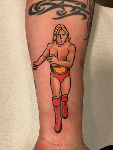 wrestler tattoo by tattoo artist dave wah at stay humble tattoo company in baltimore maryland the best tattoo shop in baltimore maryland