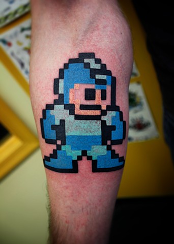 megaman tattoo by dave wah