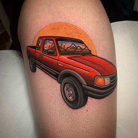 ford ranger tattoo by tattoo artist dave wah at stay humble tattoo company in baltimore maryland the best tattoo shop in baltimore maryland