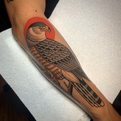 hawk tattoo by tattoo artist dave wah at stay humble tattoo company in baltimore maryland the best tattoo shop in baltimore maryland