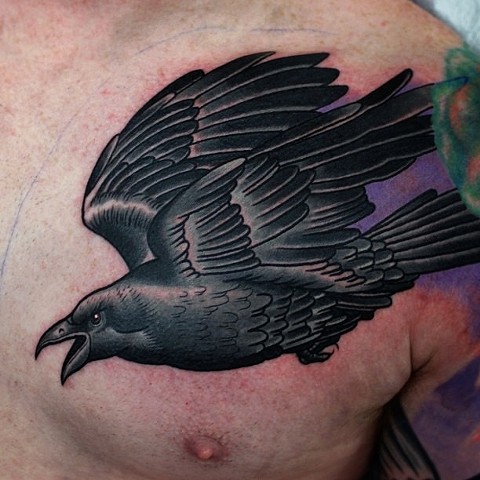raven tattoo by dave wah