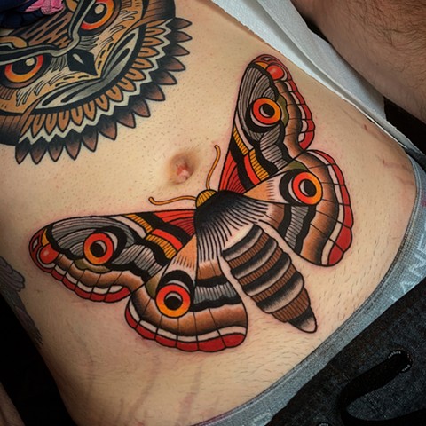 MOTH TATTOO BY DAVE WAH