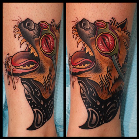 hyena tattoo by dave wah at stay humble tattoo company in baltimore maryland the best tattoo shop