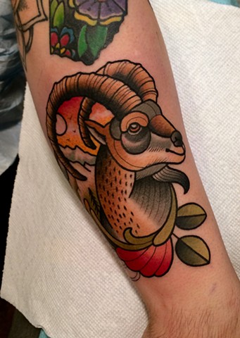 ibex tattoo by tattoo artist dave wah at stay humble tattoo company in baltimore maryland the best tattoo shop in baltimore maryland