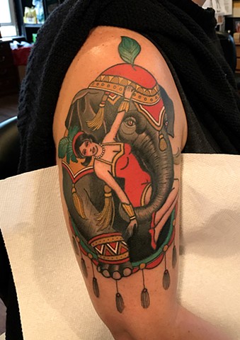 elephant tattoo by tattoo artist dave wah at stay humble tattoo company in baltimore maryland the best tattoo shop in baltimore maryland