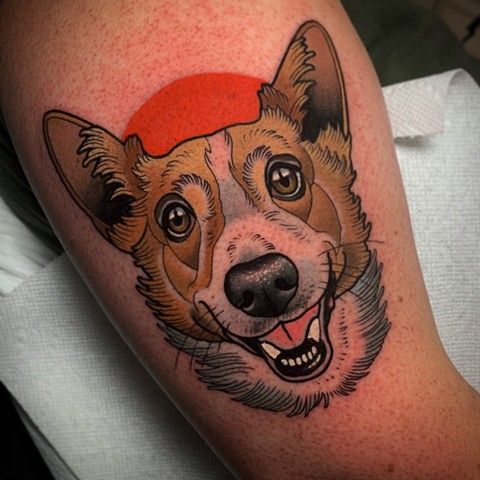 DOG PORTRAIT TATTOO BY DAVE WAH