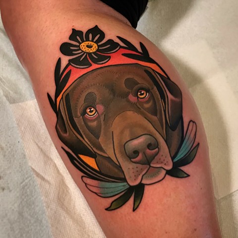 dog portrait tattoo by dave wah at stay humble tattoo company in baltimore ...