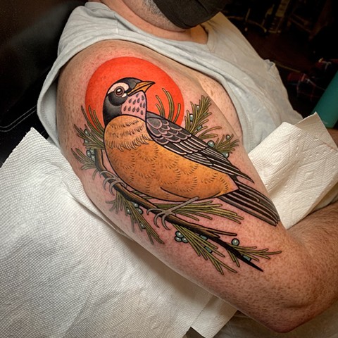 robin tattoo by tattoo artist dave wah at stay humble tattoo company in baltimore maryland the best tattoo shop in baltimore maryland