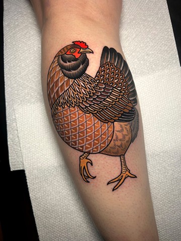 ameraucana chicken tattoo by dave wah