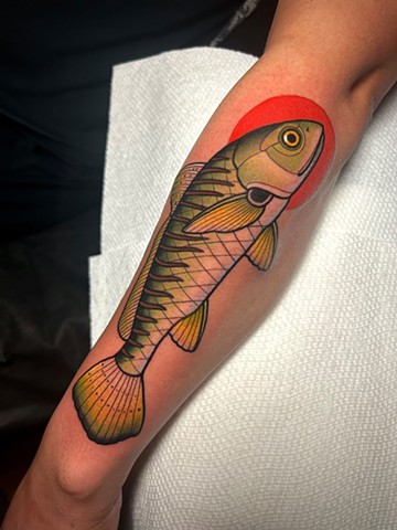 croaker fish tattoo by dave wah