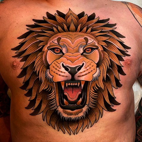 lion tattoo by tattoo artist dave wah at stay humble tattoo company in baltimore maryland the best tattoo shop in baltimore maryland