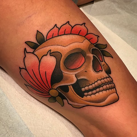 skull tattoo by dave wah at stay humble tattoo company in baltimore maryland the best tattoo shop and artist in baltimore maryland