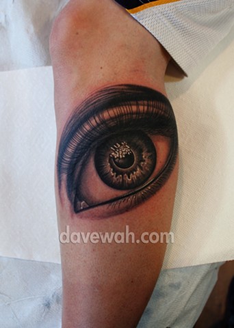 eye tattoo by dave wah at stay humble tattoo company in baltimore maryland the best tattoo shop in baltimore maryland