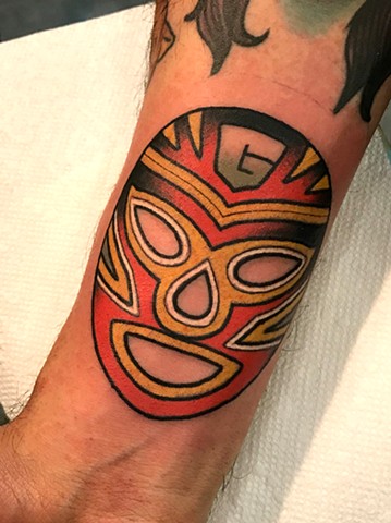 luchador mask tattoo by tattoo artist dave wah at stay humble tattoo company in baltimore maryland the best tattoo shop in baltimore maryland