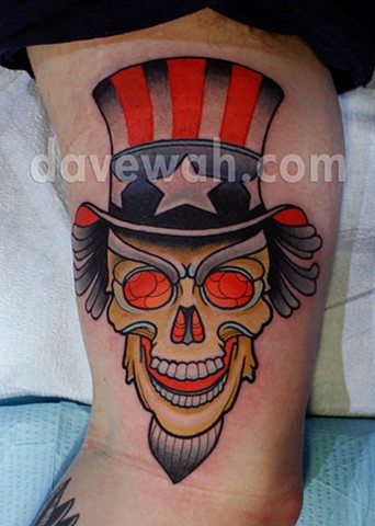 Uncle Sam tattoo by dave wah at stay humble tattoo company in baltimore maryland the best tattoo shop in baltimore maryland