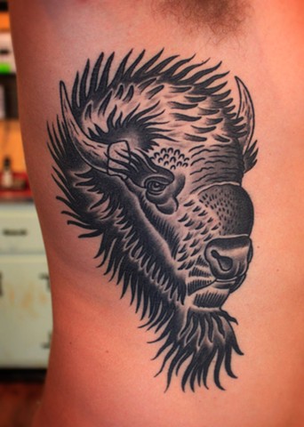 bison tattoo by dave wah at stay humble tattoo company in baltimore maryland