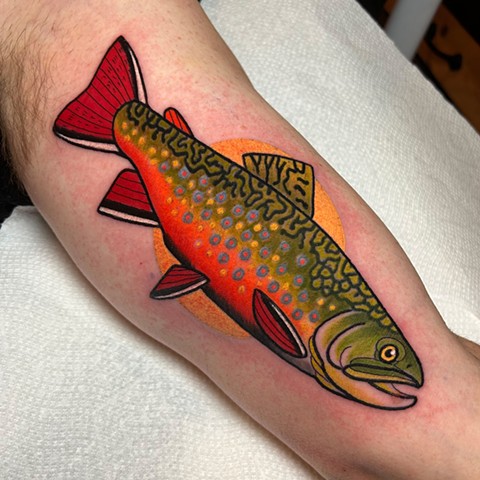 trout tattoo by dave wah