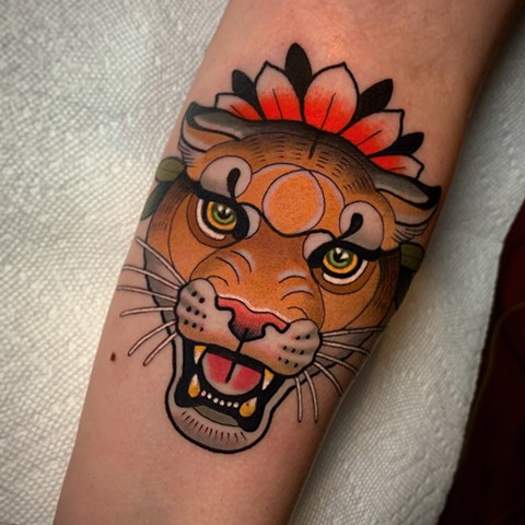 MOUNTAIN LION TATTOO BY DAVE WAH
