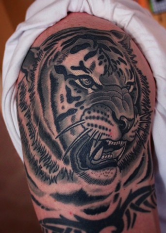 tiger tattoo by dave wah at stay humble tattoo company in baltimore maryland