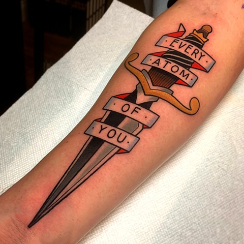 dagger tattoo by tattoo artist dave wah at stay humble tattoo company in baltimore maryland the best tattoo shop in baltimore maryland