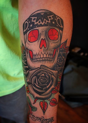 skull tattoo by dave wah at stay humble tattoo company in baltimore maryland