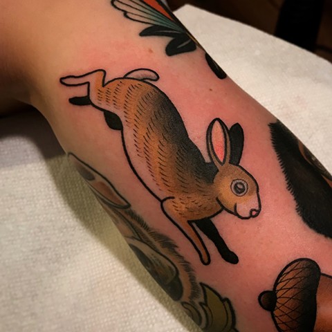 rabbit tattoo by dave wah at stay humble tattoo company in baltimore maryland the best tattoo shop and artist in baltimore maryland