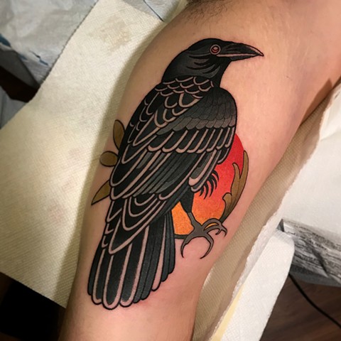 raven tattoo by dave wah at stay humble tattoo company in baltimore maryland the best tattoo shop and artist in baltimore maryland