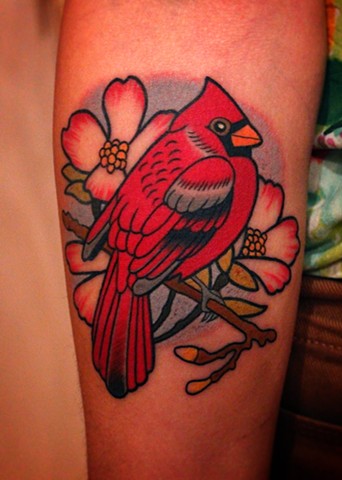 cardinal tattoo by dave wah at stay humble tattoo company in baltimore maryland