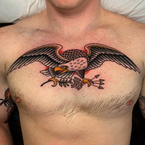 TRADITIONAL EAGLE TATTOO BY DAVE WAH