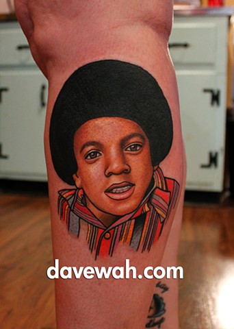 michael jackson portrait tattoo by dave wah at stay humble tattoo company in baltimore maryland the best tattoo shop in baltimore maryland