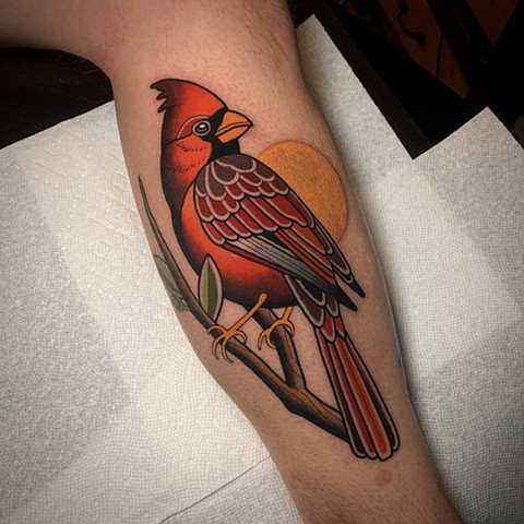 cardinal tattoo by tattoo artist dave wah at stay humble tattoo company in baltimore maryland the best tattoo shop in baltimore maryland