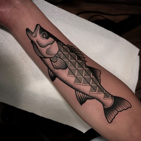 rockfish tattoo by dave wah at stay humble tattoo company in baltimore maryland the best tattoo shop and artist in baltimore maryland