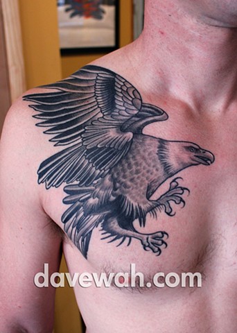 eagle tattoo by dave wah at stay humble tattoo company in baltimore maryland the best tattoo shop in baltimore maryland